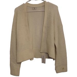 Womens Abercrombie & Fitch Cream Ribbed Knit Long Sleeve Cardigan Sweater Size M